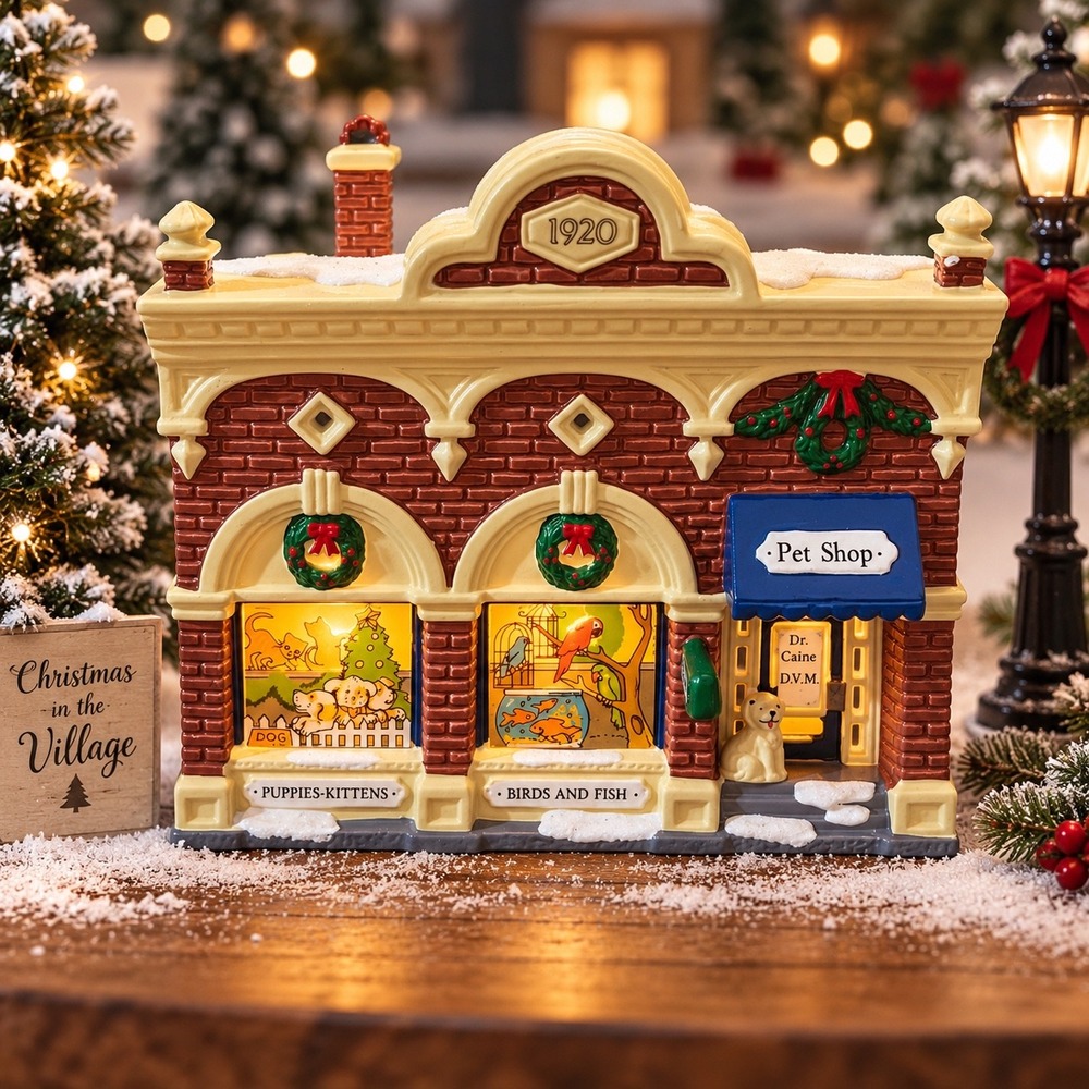 Dept 56 Original Snow Village Village Vet & Pet Shop 1992 #5427-5 Retired